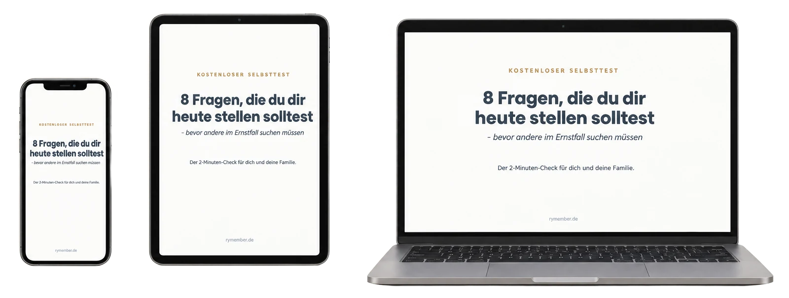 Der 8-Fragen-Check auf Handy, iPad und Laptop